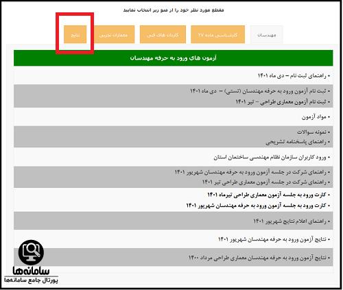 اعلام نتایج inbr.ir
